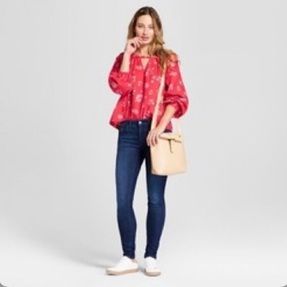 Universal Thread long sleeve printed Top - Red -S - Picture 3 of 7